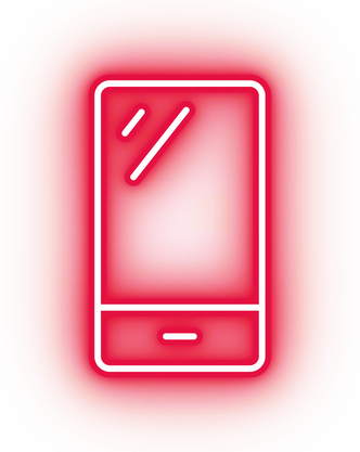 Neon red mobile phone icon